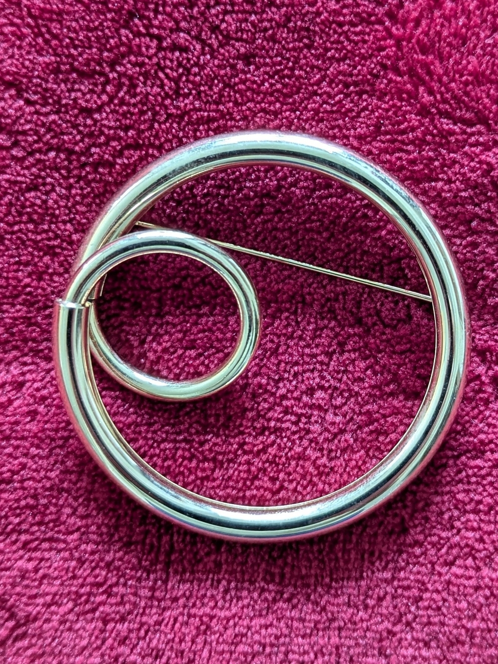 Vintage Gold Spiral Circle Scarf Pin / Brooch - Women Accessories
